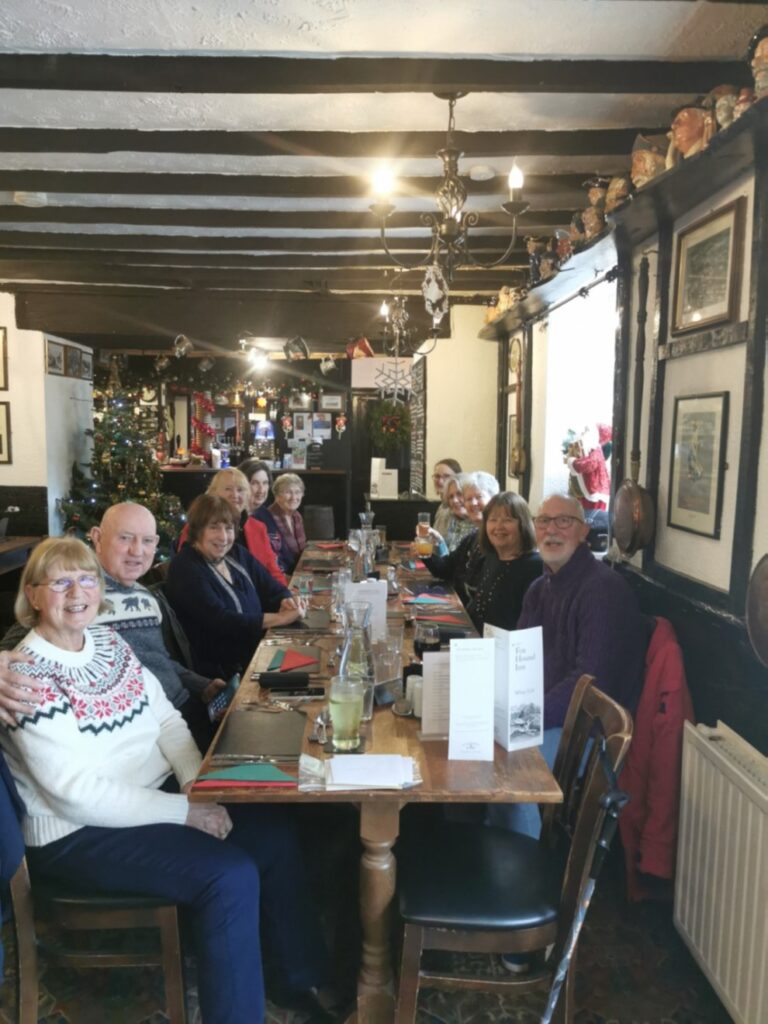 Meditation group members at their Christmas meal.
